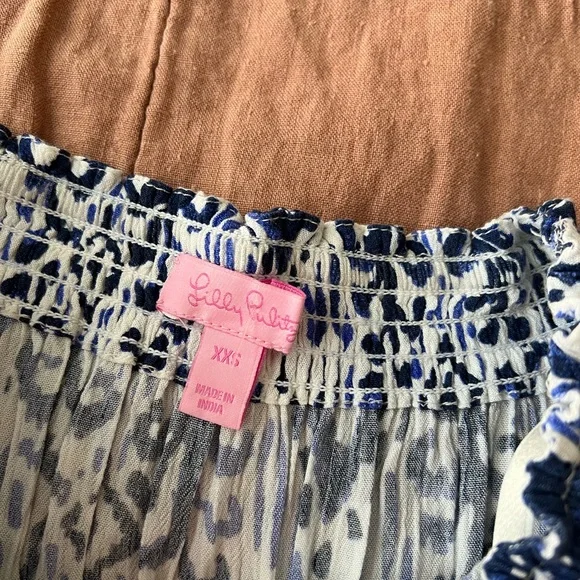 NWOT Lilly Pulitzer Nita Blue and White Off-Shoulder Coverup Dress size XXS - Picture 6 of 11